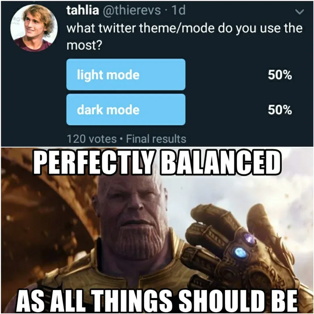Only if things were actually as balanced